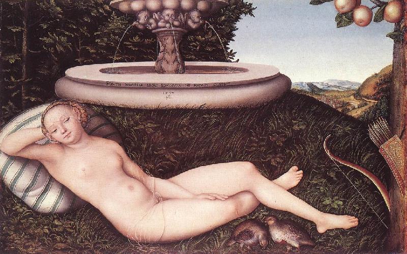 CRANACH, Lucas the Elder The Nymph of the Fountain fdg Sweden oil painting art